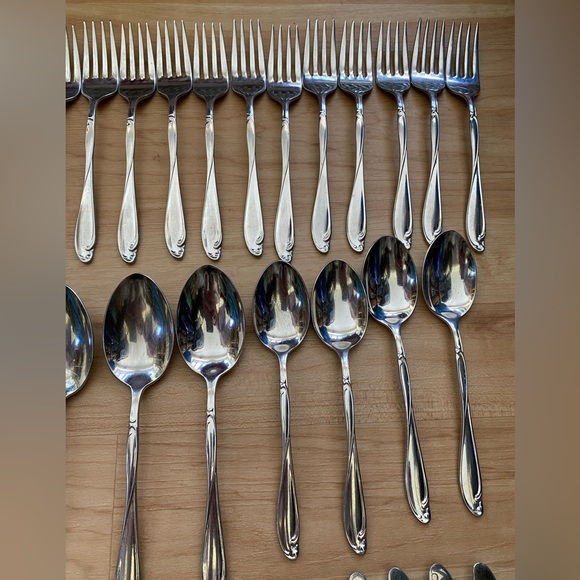 Vintage MCM Americraft Stainless Steel Silverware 53pc set - Picture 5 of 8